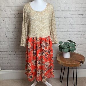 Fashion To Figure Lace and Floral Dress